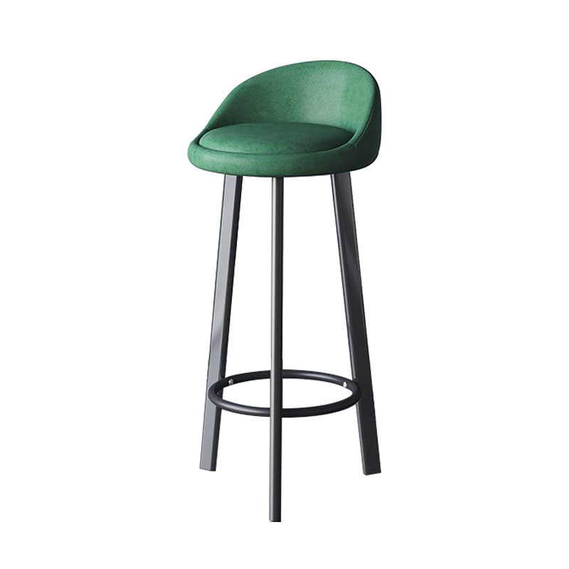 Scandinavian Swivel Upholstered Counter Height Stool Matte Finish Restaurant Barstool Blackish Green Black 1 Piece Clearhalo 'Bar Furniture' 'Bar Stools' 'bar_stools' 'furn' 'furn_bar_stools' 'Furniture' 'furniture_bar_stools' 'Kitchen & Dining Furniture' 4940193