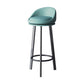 Scandinavian Swivel Upholstered Counter Height Stool Matte Finish Restaurant Barstool Blue Black 1 Piece Clearhalo 'Bar Furniture' 'Bar Stools' 'bar_stools' 'furn' 'furn_bar_stools' 'Furniture' 'furniture_bar_stools' 'Kitchen & Dining Furniture' 4940194