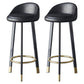 Scandinavian Swivel Upholstered Counter Height Stool Matte Finish Restaurant Barstool Black Black Gold 2 Piece Set Clearhalo 'Bar Furniture' 'Bar Stools' 'bar_stools' 'furn' 'furn_bar_stools' 'Furniture' 'furniture_bar_stools' 'Kitchen & Dining Furniture' 4940196