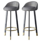 Scandinavian Swivel Upholstered Counter Height Stool Matte Finish Restaurant Barstool Dark Gray Black Gold 2 Piece Set Clearhalo 'Bar Furniture' 'Bar Stools' 'bar_stools' 'furn' 'furn_bar_stools' 'Furniture' 'furniture_bar_stools' 'Kitchen & Dining Furniture' 4940198