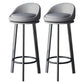 Scandinavian Swivel Upholstered Counter Height Stool Matte Finish Restaurant Barstool Light Gray Black 2 Piece Set Clearhalo 'Bar Furniture' 'Bar Stools' 'bar_stools' 'furn' 'furn_bar_stools' 'Furniture' 'furniture_bar_stools' 'Kitchen & Dining Furniture' 4940203