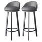 Scandinavian Swivel Upholstered Counter Height Stool Matte Finish Restaurant Barstool Dark Gray Black 2 Piece Set Clearhalo 'Bar Furniture' 'Bar Stools' 'bar_stools' 'furn' 'furn_bar_stools' 'Furniture' 'furniture_bar_stools' 'Kitchen & Dining Furniture' 4940204