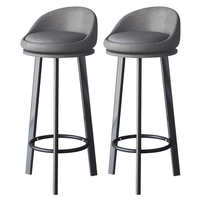 Scandinavian Swivel Upholstered Counter Height Stool Matte Finish Restaurant Barstool Dark Gray Black 2 Piece Set Clearhalo 'Bar Furniture' 'Bar Stools' 'bar_stools' 'furn' 'furn_bar_stools' 'Furniture' 'furniture_bar_stools' 'Kitchen & Dining Furniture' 4940204