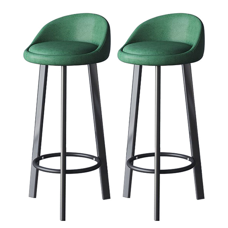Scandinavian Swivel Upholstered Counter Height Stool Matte Finish Restaurant Barstool Blackish Green Black 2 Piece Set Clearhalo 'Bar Furniture' 'Bar Stools' 'bar_stools' 'furn' 'furn_bar_stools' 'Furniture' 'furniture_bar_stools' 'Kitchen & Dining Furniture' 4940205
