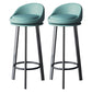 Scandinavian Swivel Upholstered Counter Height Stool Matte Finish Restaurant Barstool Blue Black 2 Piece Set Clearhalo 'Bar Furniture' 'Bar Stools' 'bar_stools' 'furn' 'furn_bar_stools' 'Furniture' 'furniture_bar_stools' 'Kitchen & Dining Furniture' 4940206