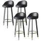 Scandinavian Swivel Upholstered Counter Height Stool Matte Finish Restaurant Barstool Black Black Gold 4 Piece Set Clearhalo 'Bar Furniture' 'Bar Stools' 'bar_stools' 'furn' 'furn_bar_stools' 'Furniture' 'furniture_bar_stools' 'Kitchen & Dining Furniture' 4940208