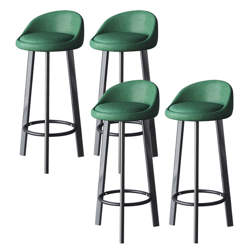 Scandinavian Swivel Upholstered Counter Height Stool Matte Finish Restaurant Barstool Blackish Green Black 4 Piece Set Clearhalo 'Bar Furniture' 'Bar Stools' 'bar_stools' 'furn' 'furn_bar_stools' 'Furniture' 'furniture_bar_stools' 'Kitchen & Dining Furniture' 4940217