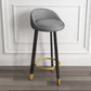 Modern Armless Backrest Counter Stool Steel Cashier Bar Stool with Cushion and Pedal Clearhalo 'Bar Furniture' 'Bar Stools' 'bar_stools' 'furn' 'furn_bar_stools' 'Furniture' 'furniture_bar_stools' 'Kitchen & Dining Furniture' 4940220