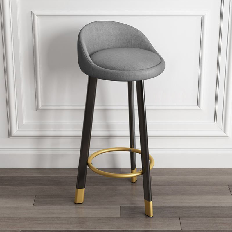 Modern Armless Backrest Counter Stool Steel Cashier Bar Stool with Cushion and Pedal Clearhalo 'Bar Furniture' 'Bar Stools' 'bar_stools' 'furn' 'furn_bar_stools' 'Furniture' 'furniture_bar_stools' 'Kitchen & Dining Furniture' 4940220