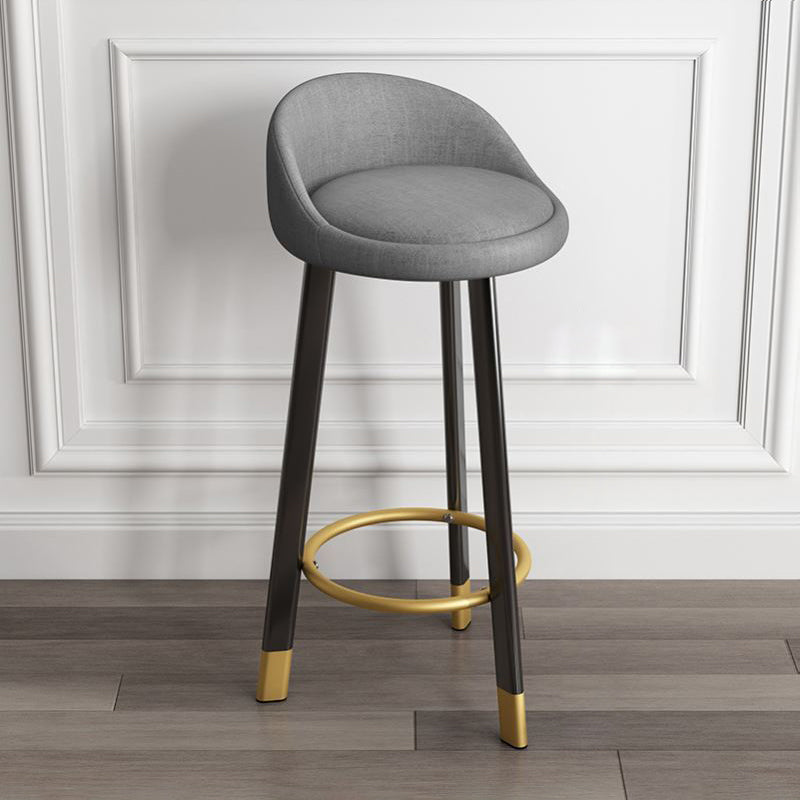 Modern Armless Backrest Counter Stool Steel Cashier Bar Stool with Cushion and Pedal Grey Black Clearhalo 'Bar Furniture' 'Bar Stools' 'bar_stools' 'furn' 'furn_bar_stools' 'Furniture' 'furniture_bar_stools' 'Kitchen & Dining Furniture' 4940222