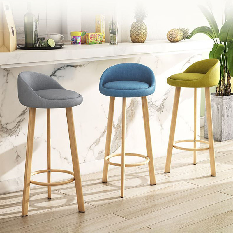 Modern Armless Backrest Counter Stool Steel Cashier Bar Stool with Cushion and Pedal Clearhalo 'Bar Furniture' 'Bar Stools' 'bar_stools' 'furn' 'furn_bar_stools' 'Furniture' 'furniture_bar_stools' 'Kitchen & Dining Furniture' 4940223