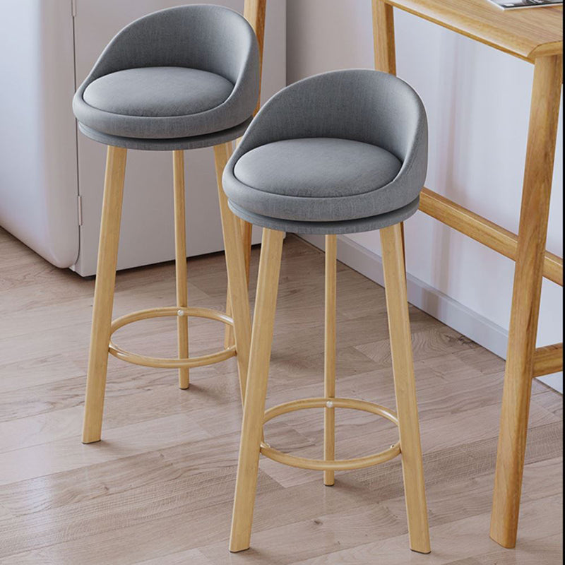 Modern Armless Backrest Counter Stool Steel Cashier Bar Stool with Cushion and Pedal Clearhalo 'Bar Furniture' 'Bar Stools' 'bar_stools' 'furn' 'furn_bar_stools' 'Furniture' 'furniture_bar_stools' 'Kitchen & Dining Furniture' 4940226