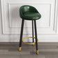 Modern Armless Backrest Counter Stool Steel Cashier Bar Stool with Cushion and Pedal Blackish Green Black Clearhalo 'Bar Furniture' 'Bar Stools' 'bar_stools' 'furn' 'furn_bar_stools' 'Furniture' 'furniture_bar_stools' 'Kitchen & Dining Furniture' 4940227