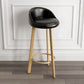 Modern Armless Backrest Counter Stool Steel Cashier Bar Stool with Cushion and Pedal Black Natural Clearhalo 'Bar Furniture' 'Bar Stools' 'bar_stools' 'furn' 'furn_bar_stools' 'Furniture' 'furniture_bar_stools' 'Kitchen & Dining Furniture' 4940229