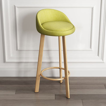 Modern Armless Backrest Counter Stool Steel Cashier Bar Stool with Cushion and Pedal Light Green Natural Clearhalo 'Bar Furniture' 'Bar Stools' 'bar_stools' 'furn' 'furn_bar_stools' 'Furniture' 'furniture_bar_stools' 'Kitchen & Dining Furniture' 4940236