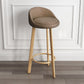 Modern Armless Backrest Counter Stool Steel Cashier Bar Stool with Cushion and Pedal Coffee Natural Clearhalo 'Bar Furniture' 'Bar Stools' 'bar_stools' 'furn' 'furn_bar_stools' 'Furniture' 'furniture_bar_stools' 'Kitchen & Dining Furniture' 4940239