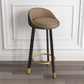 Modern Armless Backrest Counter Stool Steel Cashier Bar Stool with Cushion and Pedal Coffee Black Clearhalo 'Bar Furniture' 'Bar Stools' 'bar_stools' 'furn' 'furn_bar_stools' 'Furniture' 'furniture_bar_stools' 'Kitchen & Dining Furniture' 4940242