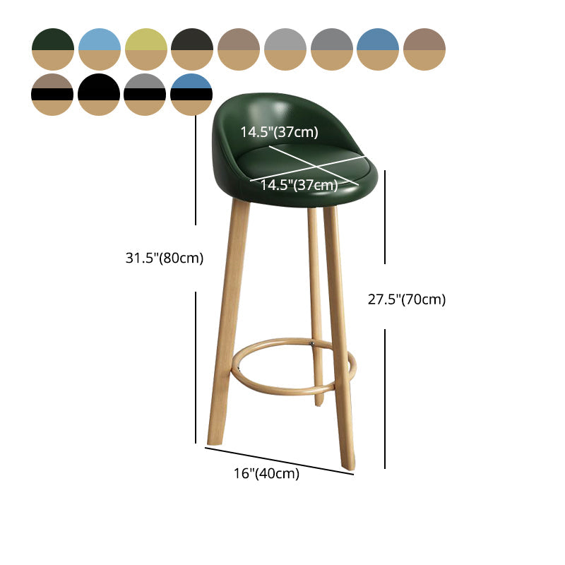 Modern Armless Backrest Counter Stool Steel Cashier Bar Stool with Cushion and Pedal Clearhalo 'Bar Furniture' 'Bar Stools' 'bar_stools' 'furn' 'furn_bar_stools' 'Furniture' 'furniture_bar_stools' 'Kitchen & Dining Furniture' 4940243