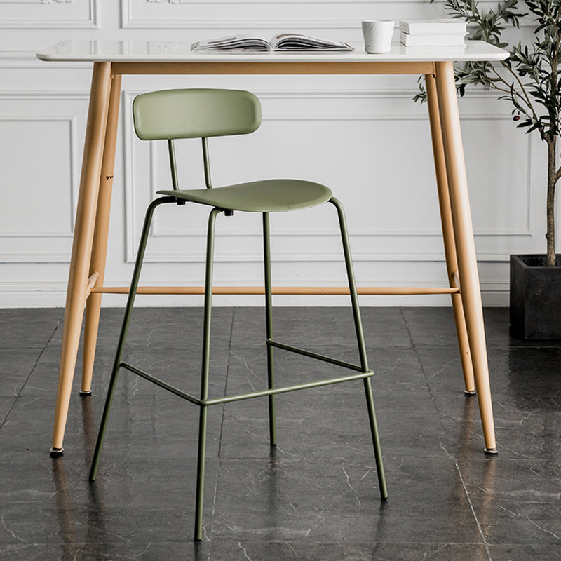 Scandinavian Milk Tea Shop Metal Bar Stool Matte Finish Footrest Stool Clearhalo 'Bar Furniture' 'Bar Stools' 'bar_stools' 'furn' 'furn_bar_stools' 'Furniture' 'furniture_bar_stools' 'Kitchen & Dining Furniture' 4940244