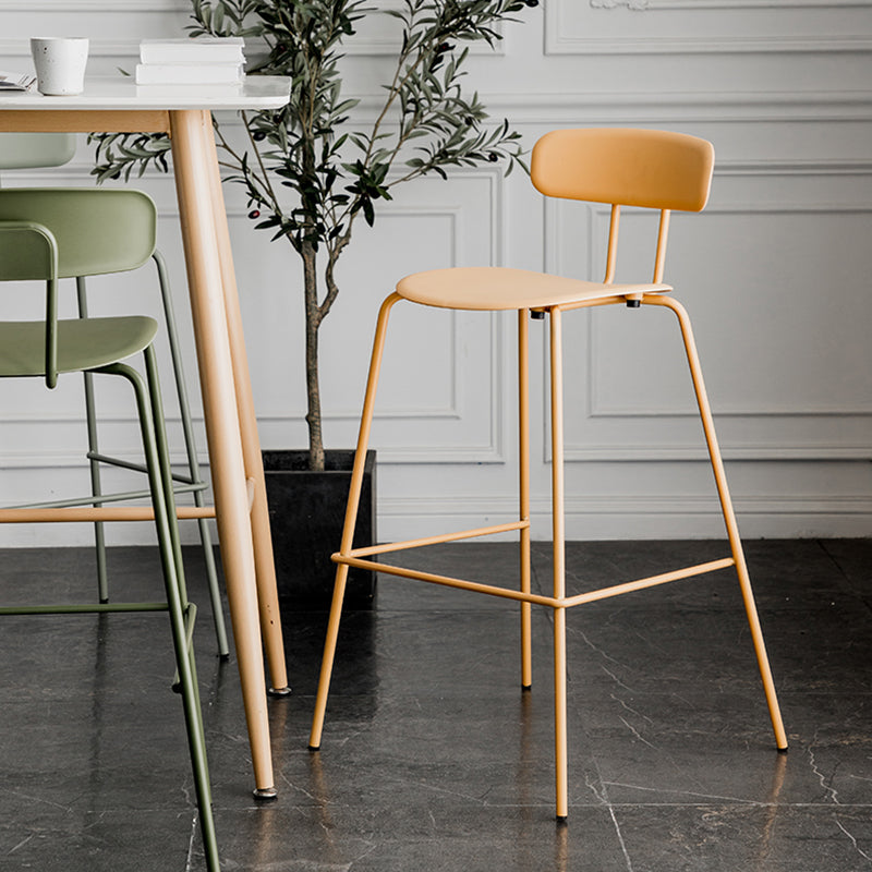 Scandinavian Milk Tea Shop Metal Bar Stool Matte Finish Footrest Stool Clearhalo 'Bar Furniture' 'Bar Stools' 'bar_stools' 'furn' 'furn_bar_stools' 'Furniture' 'furniture_bar_stools' 'Kitchen & Dining Furniture' 4940246