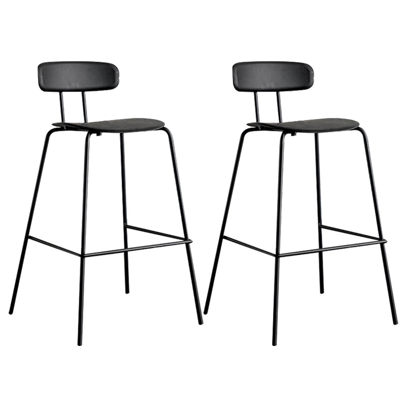 Scandinavian Milk Tea Shop Metal Bar Stool Matte Finish Footrest Stool Black 2 Piece Set Clearhalo 'Bar Furniture' 'Bar Stools' 'bar_stools' 'furn' 'furn_bar_stools' 'Furniture' 'furniture_bar_stools' 'Kitchen & Dining Furniture' 4940247