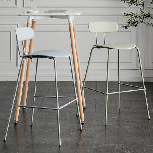 Scandinavian Milk Tea Shop Metal Bar Stool Matte Finish Footrest Stool Clearhalo 'Bar Furniture' 'Bar Stools' 'bar_stools' 'furn' 'furn_bar_stools' 'Furniture' 'furniture_bar_stools' 'Kitchen & Dining Furniture' 4940250