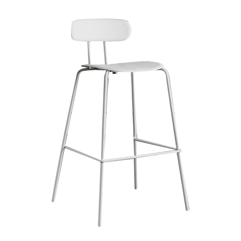 Scandinavian Milk Tea Shop Metal Bar Stool Matte Finish Footrest Stool White 1 Piece Clearhalo 'Bar Furniture' 'Bar Stools' 'bar_stools' 'furn' 'furn_bar_stools' 'Furniture' 'furniture_bar_stools' 'Kitchen & Dining Furniture' 4940251