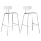Scandinavian Milk Tea Shop Metal Bar Stool Matte Finish Footrest Stool White 2 Piece Set Clearhalo 'Bar Furniture' 'Bar Stools' 'bar_stools' 'furn' 'furn_bar_stools' 'Furniture' 'furniture_bar_stools' 'Kitchen & Dining Furniture' 4940253