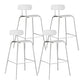 Scandinavian Milk Tea Shop Metal Bar Stool Matte Finish Footrest Stool White 4 Piece Set Clearhalo 'Bar Furniture' 'Bar Stools' 'bar_stools' 'furn' 'furn_bar_stools' 'Furniture' 'furniture_bar_stools' 'Kitchen & Dining Furniture' 4940255