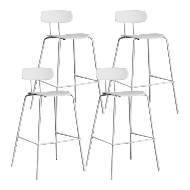 Scandinavian Milk Tea Shop Metal Bar Stool Matte Finish Footrest Stool White 4 Piece Set Clearhalo 'Bar Furniture' 'Bar Stools' 'bar_stools' 'furn' 'furn_bar_stools' 'Furniture' 'furniture_bar_stools' 'Kitchen & Dining Furniture' 4940255