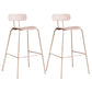 Scandinavian Milk Tea Shop Metal Bar Stool Matte Finish Footrest Stool Pink 2 Piece Set Clearhalo 'Bar Furniture' 'Bar Stools' 'bar_stools' 'furn' 'furn_bar_stools' 'Furniture' 'furniture_bar_stools' 'Kitchen & Dining Furniture' 4940259
