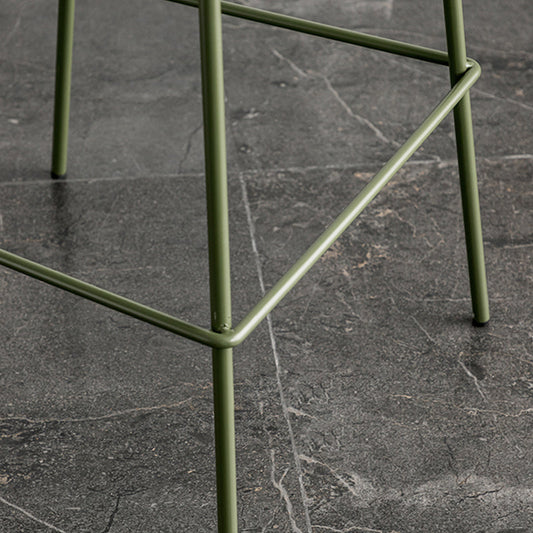 Scandinavian Milk Tea Shop Metal Bar Stool Matte Finish Footrest Stool Clearhalo 'Bar Furniture' 'Bar Stools' 'bar_stools' 'furn' 'furn_bar_stools' 'Furniture' 'furniture_bar_stools' 'Kitchen & Dining Furniture' 4940261