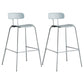 Scandinavian Milk Tea Shop Metal Bar Stool Matte Finish Footrest Stool Blue 2 Piece Set Clearhalo 'Bar Furniture' 'Bar Stools' 'bar_stools' 'furn' 'furn_bar_stools' 'Furniture' 'furniture_bar_stools' 'Kitchen & Dining Furniture' 4940264