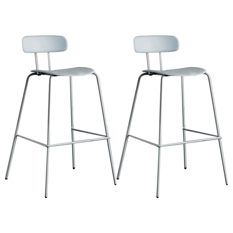 Scandinavian Milk Tea Shop Metal Bar Stool Matte Finish Footrest Stool Blue 2 Piece Set Clearhalo 'Bar Furniture' 'Bar Stools' 'bar_stools' 'furn' 'furn_bar_stools' 'Furniture' 'furniture_bar_stools' 'Kitchen & Dining Furniture' 4940264