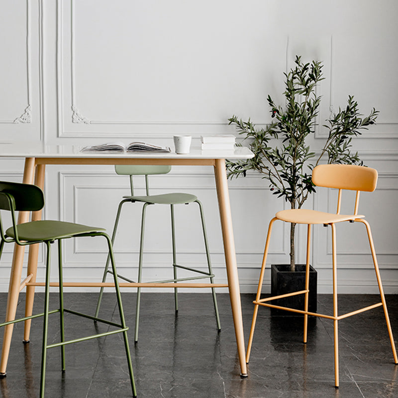 Scandinavian Milk Tea Shop Metal Bar Stool Matte Finish Footrest Stool Clearhalo 'Bar Furniture' 'Bar Stools' 'bar_stools' 'furn' 'furn_bar_stools' 'Furniture' 'furniture_bar_stools' 'Kitchen & Dining Furniture' 4940265