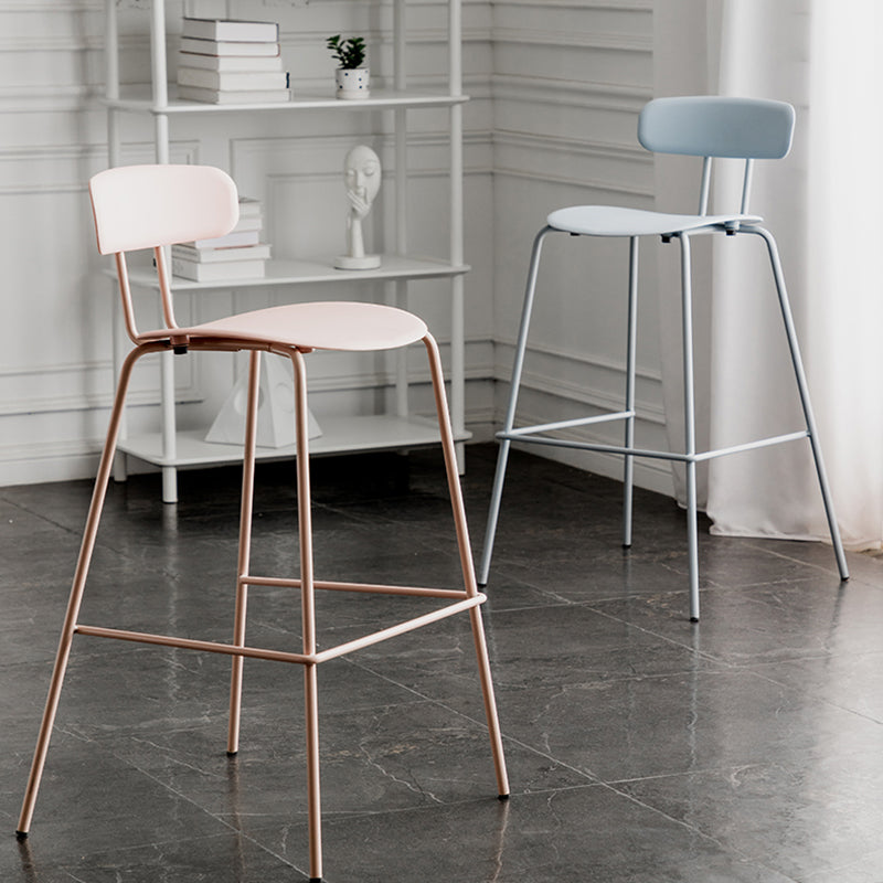 Scandinavian Milk Tea Shop Metal Bar Stool Matte Finish Footrest Stool Clearhalo 'Bar Furniture' 'Bar Stools' 'bar_stools' 'furn' 'furn_bar_stools' 'Furniture' 'furniture_bar_stools' 'Kitchen & Dining Furniture' 4940266