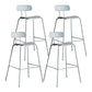 Scandinavian Milk Tea Shop Metal Bar Stool Matte Finish Footrest Stool Blue 4 Piece Set Clearhalo 'Bar Furniture' 'Bar Stools' 'bar_stools' 'furn' 'furn_bar_stools' 'Furniture' 'furniture_bar_stools' 'Kitchen & Dining Furniture' 4940267