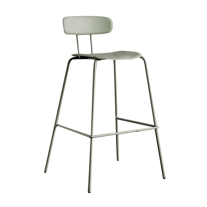 Scandinavian Milk Tea Shop Metal Bar Stool Matte Finish Footrest Stool Gray-Green 1 Piece Clearhalo 'Bar Furniture' 'Bar Stools' 'bar_stools' 'furn' 'furn_bar_stools' 'Furniture' 'furniture_bar_stools' 'Kitchen & Dining Furniture' 4940268