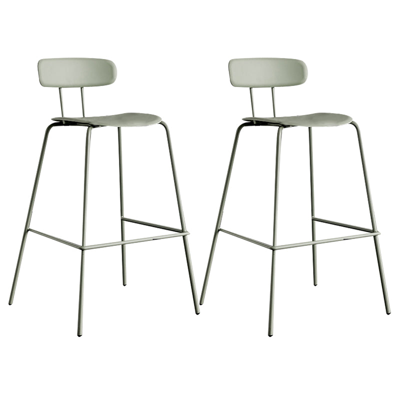 Scandinavian Milk Tea Shop Metal Bar Stool Matte Finish Footrest Stool Gray-Green 2 Piece Set Clearhalo 'Bar Furniture' 'Bar Stools' 'bar_stools' 'furn' 'furn_bar_stools' 'Furniture' 'furniture_bar_stools' 'Kitchen & Dining Furniture' 4940269