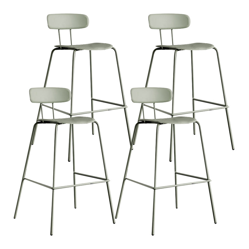 Scandinavian Milk Tea Shop Metal Bar Stool Matte Finish Footrest Stool Gray-Green 4 Piece Set Clearhalo 'Bar Furniture' 'Bar Stools' 'bar_stools' 'furn' 'furn_bar_stools' 'Furniture' 'furniture_bar_stools' 'Kitchen & Dining Furniture' 4940270