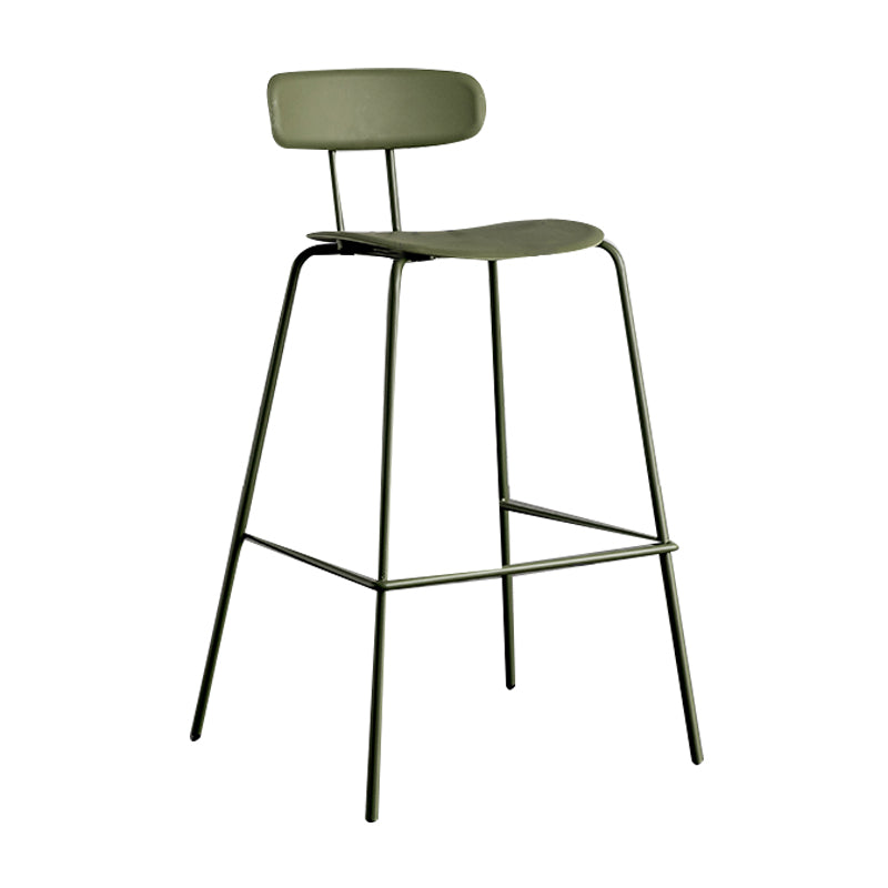 Scandinavian Milk Tea Shop Metal Bar Stool Matte Finish Footrest Stool Blackish Green 1 Piece Clearhalo 'Bar Furniture' 'Bar Stools' 'bar_stools' 'furn' 'furn_bar_stools' 'Furniture' 'furniture_bar_stools' 'Kitchen & Dining Furniture' 4940271
