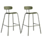 Scandinavian Milk Tea Shop Metal Bar Stool Matte Finish Footrest Stool Blackish Green 2 Piece Set Clearhalo 'Bar Furniture' 'Bar Stools' 'bar_stools' 'furn' 'furn_bar_stools' 'Furniture' 'furniture_bar_stools' 'Kitchen & Dining Furniture' 4940272