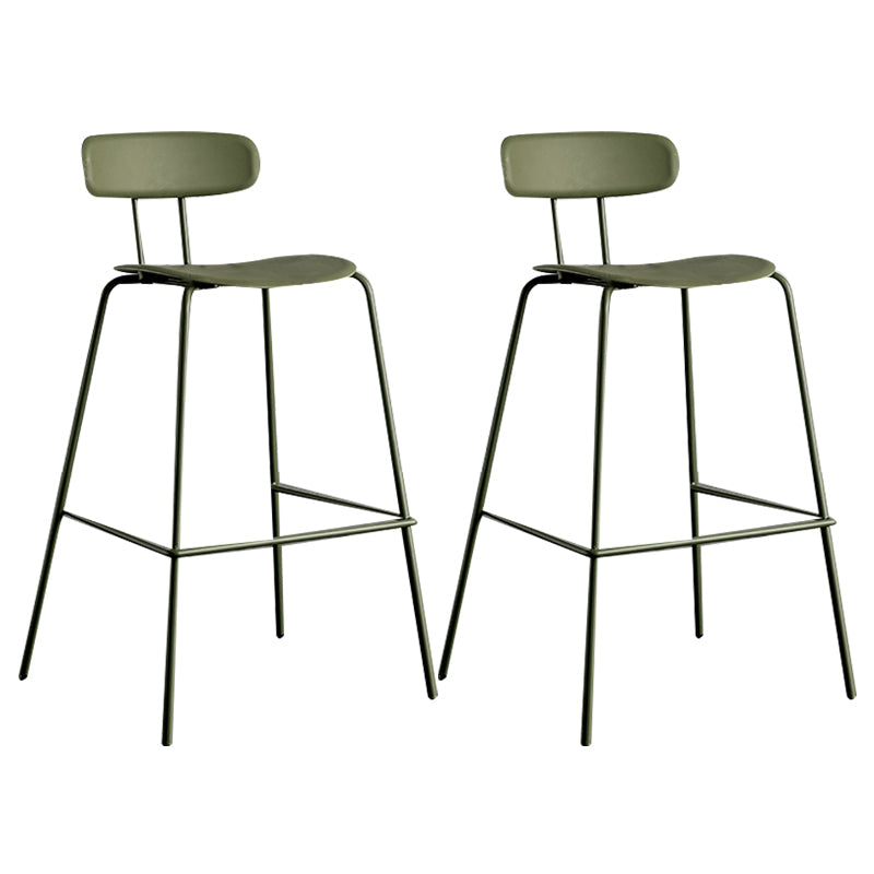 Scandinavian Milk Tea Shop Metal Bar Stool Matte Finish Footrest Stool Blackish Green 2 Piece Set Clearhalo 'Bar Furniture' 'Bar Stools' 'bar_stools' 'furn' 'furn_bar_stools' 'Furniture' 'furniture_bar_stools' 'Kitchen & Dining Furniture' 4940272