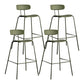 Scandinavian Milk Tea Shop Metal Bar Stool Matte Finish Footrest Stool Blackish Green 4 Piece Set Clearhalo 'Bar Furniture' 'Bar Stools' 'bar_stools' 'furn' 'furn_bar_stools' 'Furniture' 'furniture_bar_stools' 'Kitchen & Dining Furniture' 4940273