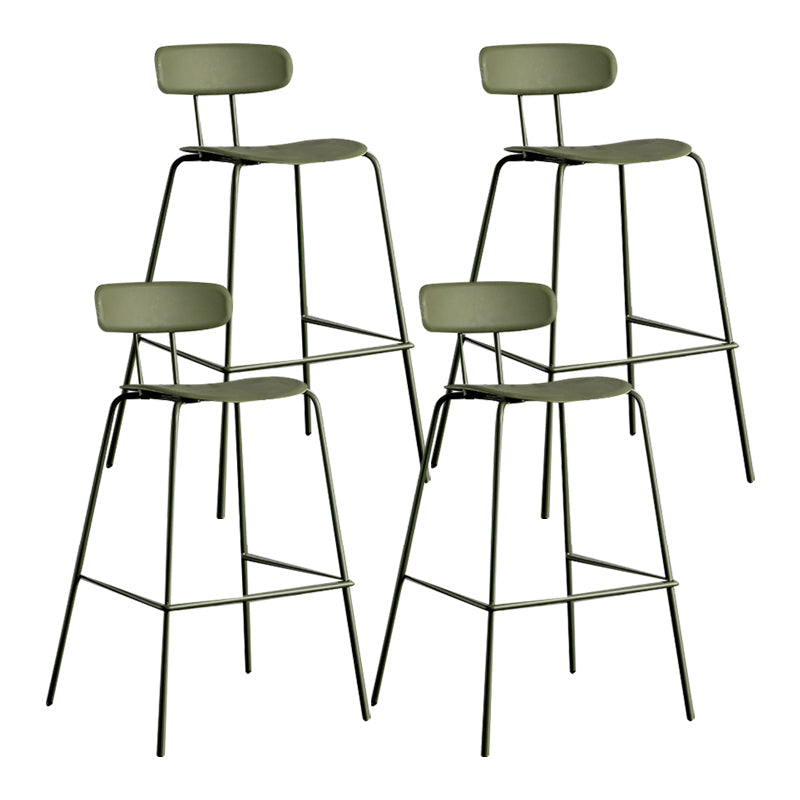 Scandinavian Milk Tea Shop Metal Bar Stool Matte Finish Footrest Stool Blackish Green 4 Piece Set Clearhalo 'Bar Furniture' 'Bar Stools' 'bar_stools' 'furn' 'furn_bar_stools' 'Furniture' 'furniture_bar_stools' 'Kitchen & Dining Furniture' 4940273