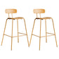 Scandinavian Milk Tea Shop Metal Bar Stool Matte Finish Footrest Stool Yellow 2 Piece Set Clearhalo 'Bar Furniture' 'Bar Stools' 'bar_stools' 'furn' 'furn_bar_stools' 'Furniture' 'furniture_bar_stools' 'Kitchen & Dining Furniture' 4940275