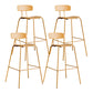 Scandinavian Milk Tea Shop Metal Bar Stool Matte Finish Footrest Stool Yellow 4 Piece Set Clearhalo 'Bar Furniture' 'Bar Stools' 'bar_stools' 'furn' 'furn_bar_stools' 'Furniture' 'furniture_bar_stools' 'Kitchen & Dining Furniture' 4940276