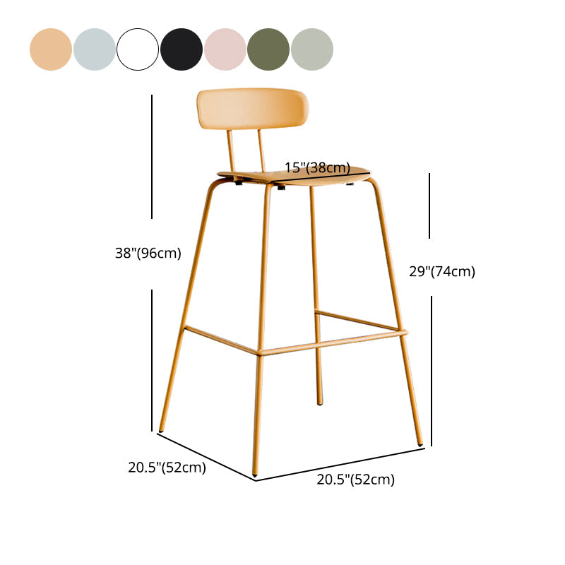 Scandinavian Milk Tea Shop Metal Bar Stool Matte Finish Footrest Stool Clearhalo 'Bar Furniture' 'Bar Stools' 'bar_stools' 'furn' 'furn_bar_stools' 'Furniture' 'furniture_bar_stools' 'Kitchen & Dining Furniture' 4940277
