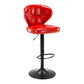 Modern Rotatable Backrest Counter Stool Steel Cashier Bar Stool with Cushion and Pedal Red Black 1 Piece Clearhalo 'Bar Furniture' 'Bar Stools' 'bar_stools' 'furn' 'furn_bar_stools' 'Furniture' 'furniture_bar_stools' 'Kitchen & Dining Furniture' 4940284