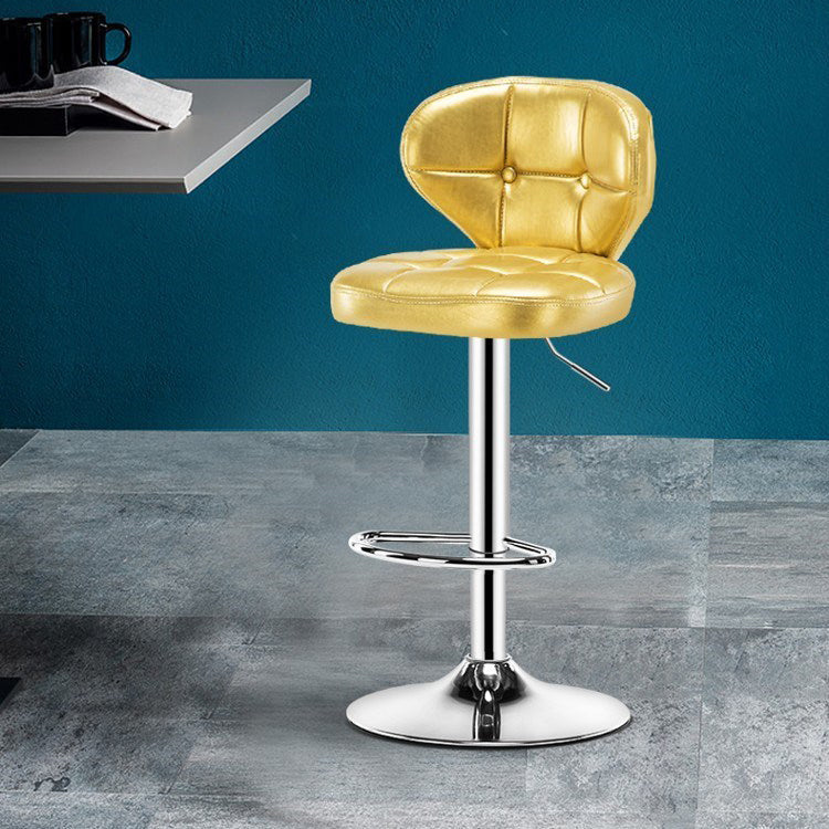 Modern Rotatable Backrest Counter Stool Steel Cashier Bar Stool with Cushion and Pedal Clearhalo 'Bar Furniture' 'Bar Stools' 'bar_stools' 'furn' 'furn_bar_stools' 'Furniture' 'furniture_bar_stools' 'Kitchen & Dining Furniture' 4940285